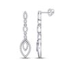Image 1 : Womens Round Diamond Dangle Earrings 1/3 Cttw 10kt White Gold - REF-20R5X