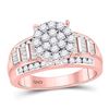 Image 1 : Round Diamond Cluster Bridal Wedding Engagement Ring 1 Cttw 10kt Rose Gold - REF-53A5M