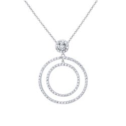0.72 CTW Diamond Necklace 14K White Gold - REF-51H7M