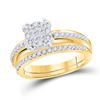 Image 1 : Princess Diamond Bridal Wedding Ring Band Set 1/2 Cttw 14kt Yellow Gold - REF-68W5K