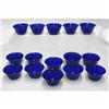 Image 1 : Set of fifteen hand blown Murano cobalt bowl