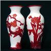 Image 1 : Pair of Peking or Cameo glass vases; ruby fl