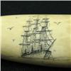 Image 2 : Scrimshaw, two clipper ships and lighthouse