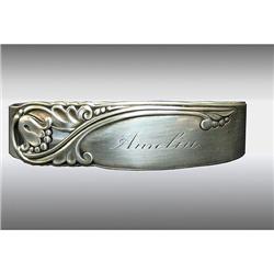 Sterling silver napkin ring inscribed Amelia