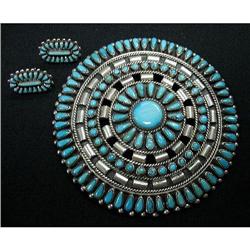 Native American sterling silver; turquoise Z