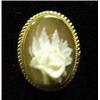 Image 2 : 14k gold carved shell cameo earrings with fl