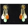 Image 2 : 14k gold multi-colored jade ring and earring