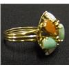 Image 3 : 14k gold multi-colored jade ring and earring