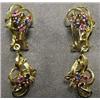Image 1 : 14k gold ruby and sapphire drop earrings mea