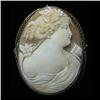 Image 1 : 14k gold carved shell cameo pin in filigree 