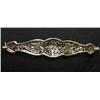 Image 2 : C.1920 14k white gold diamond filigree bar p
