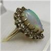 Image 2 : 14k gold opal and diamond ring; pear shaped 