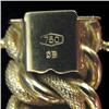 Image 2 : 18k gold double link bracelet has textured a