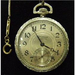 Waltham Premier open face pocketwatch measur