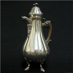 Continental silver coffee pot; flower finial