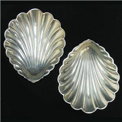 A pair of Gorham sterling silver footed clam