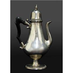 Continental silver coffee pot; hand hammered