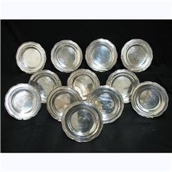 Set of twelve Continental 900 silver plates 