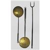 Image 1 : Three utensils including brass skimmer with 