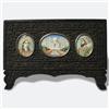 Image 1 : Set of three miniature paintings on ivory; t