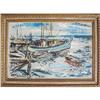 Image 1 : Geo. (George) Schwacha oil on board dock sce