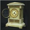 Image 1 : French marble cased clock; porcelain and bra