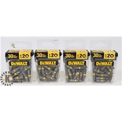 NEW "DEWALT" #20, 30 BITS 4 PACK #N397911