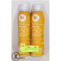 TWO CANS OF BE BETTER SPRAY ON SUNSCREEN