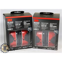 NEW 2 "3M" PRO-GRADE EARMUFFS 4DC-PS, 30 DB