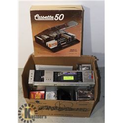 JVC CASSETTE DECK, CASSETTE HOLDER AND ASSORTED
