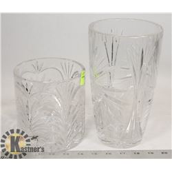 LOT OF TWO CRYSTAL VASES
