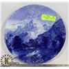 Image 1 : BLUE ENGLISH CHINA COLLECTORS PLATE- SWISS ALPS