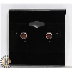 RED GARNET EARRINGS JEWELRY/ .925 STERLING SILVER