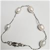 Image 1 : SILVER FRESH WATER PEARL 7.5"  BRACELET