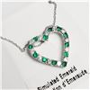 Image 2 : SILVER SIMULATION EMERALD 18"  NECKLACE