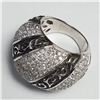 Image 1 : SILVER CUBIC ZIRCONIA  RING (~SIZE 8)