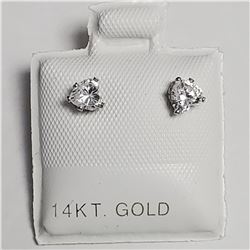14K WHITE GOLD CUBIC ZIRCONIA  EARRINGS