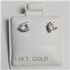 Image 1 : 14K WHITE GOLD CUBIC ZIRCONIA  EARRINGS