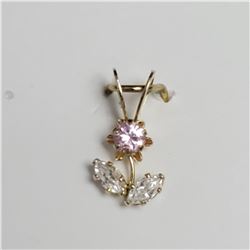 10K YELLOW GOLD CUBIC ZIRCONIA  PENDANT