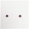 Image 3 : 14K YELLOW GOLD AMETHYST SCREW BACK EARRINGS