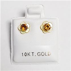 10K YELLOW GOLD CITRINE 2IN1(0.3CT) EARRINGS