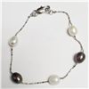 Image 1 : SILVER FRESH WATER PEARL 7.5"  BRACELET
