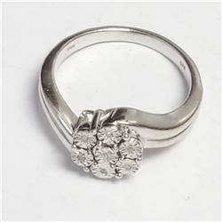 SILVER 7 DIAMOND  RING (~SIZE 7)