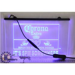 BLUE NEON LIGHTED CORONA EXTRA SIGN