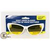 Image 1 : WHITE FRAMED NIGHT VISION GLASSES W/UV PROTECTION