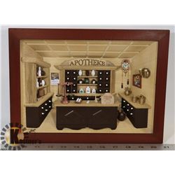 3-D WOOD DIORAMA- HAND MADE IN GERMANY "APOTHEKE"