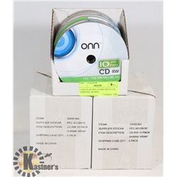 3 CASES OF 60 NEW CD- RW DISCS