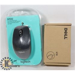 NEW LOGITECH MOUSE M100 AND NEW DELL MOUSE