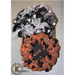 2 HANDCRAFTED HALLOWEEN WREATHS
