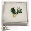 Image 1 : CACTUS BROOCH WITH RHINESTONES AND FAUX PEARL